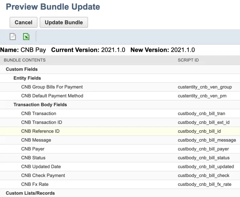 Update Bundle Update Bundle
