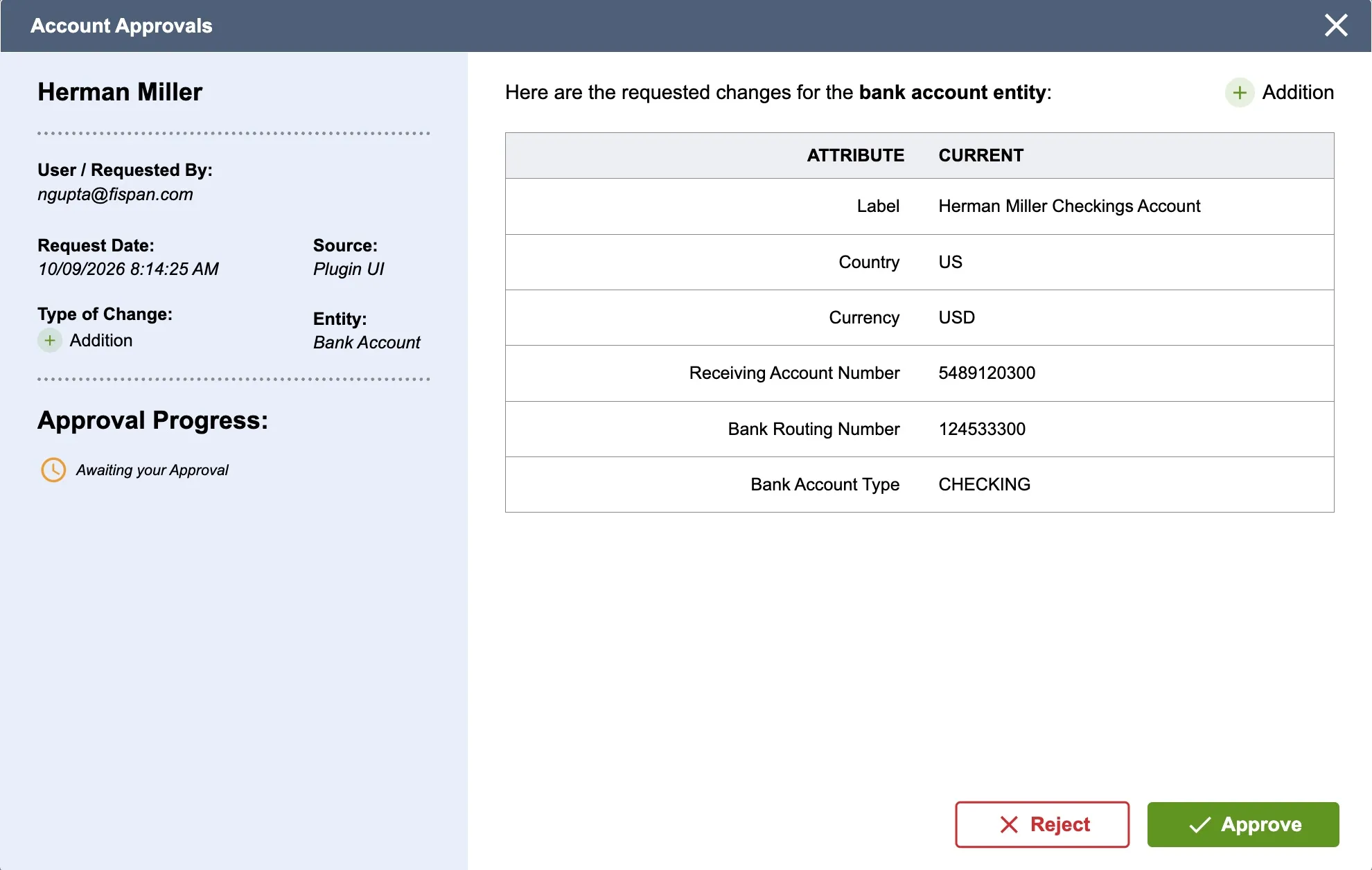 View Pending Change View Pending Change