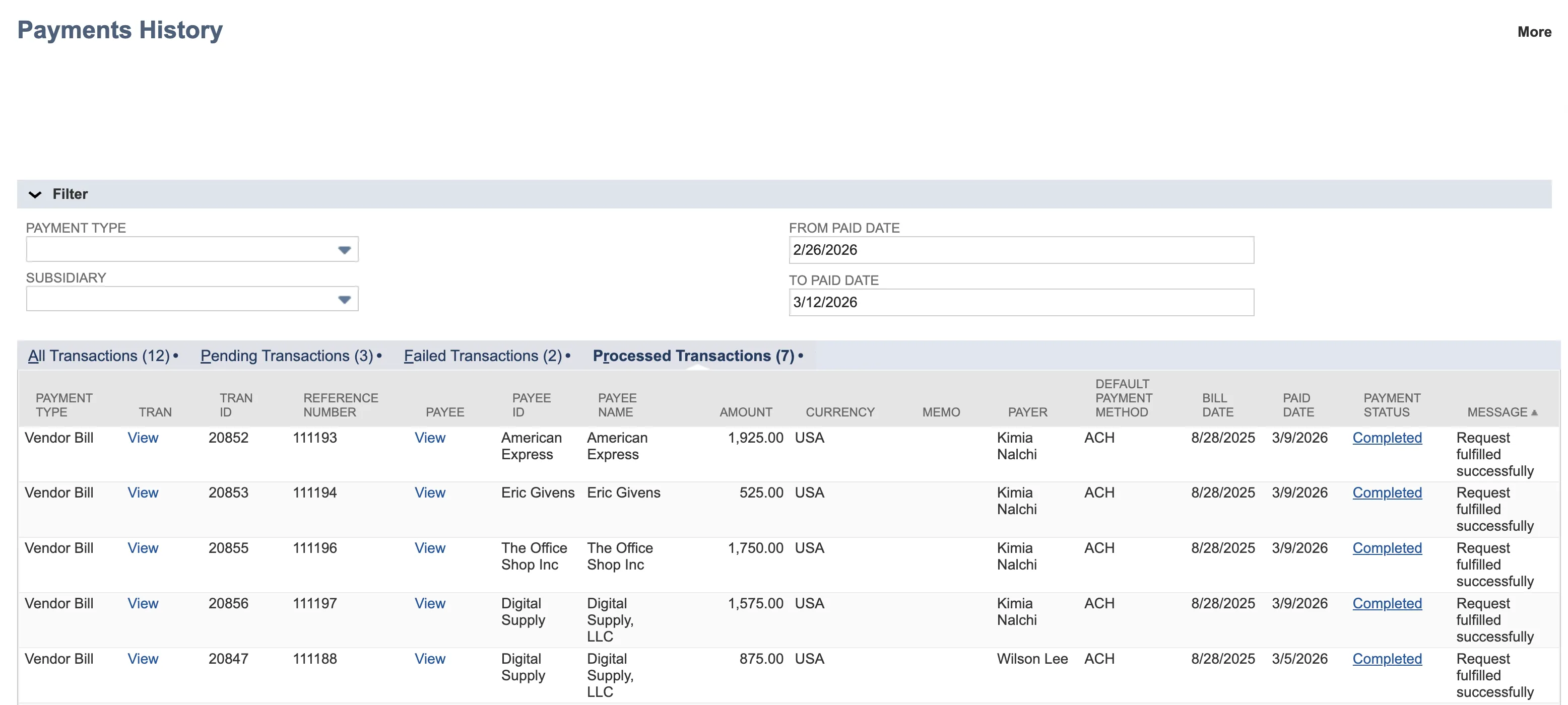 View Payment History - Succeeded View Payment History - Succeeded