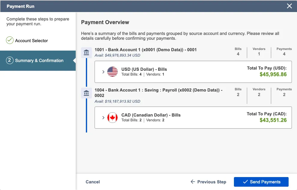 Review Summary and Confirm Payments Review Summary and Confirm Payments