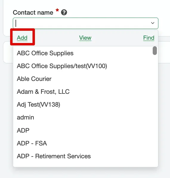 Add a Contact, if one is not available Add a Contact, if one is not available