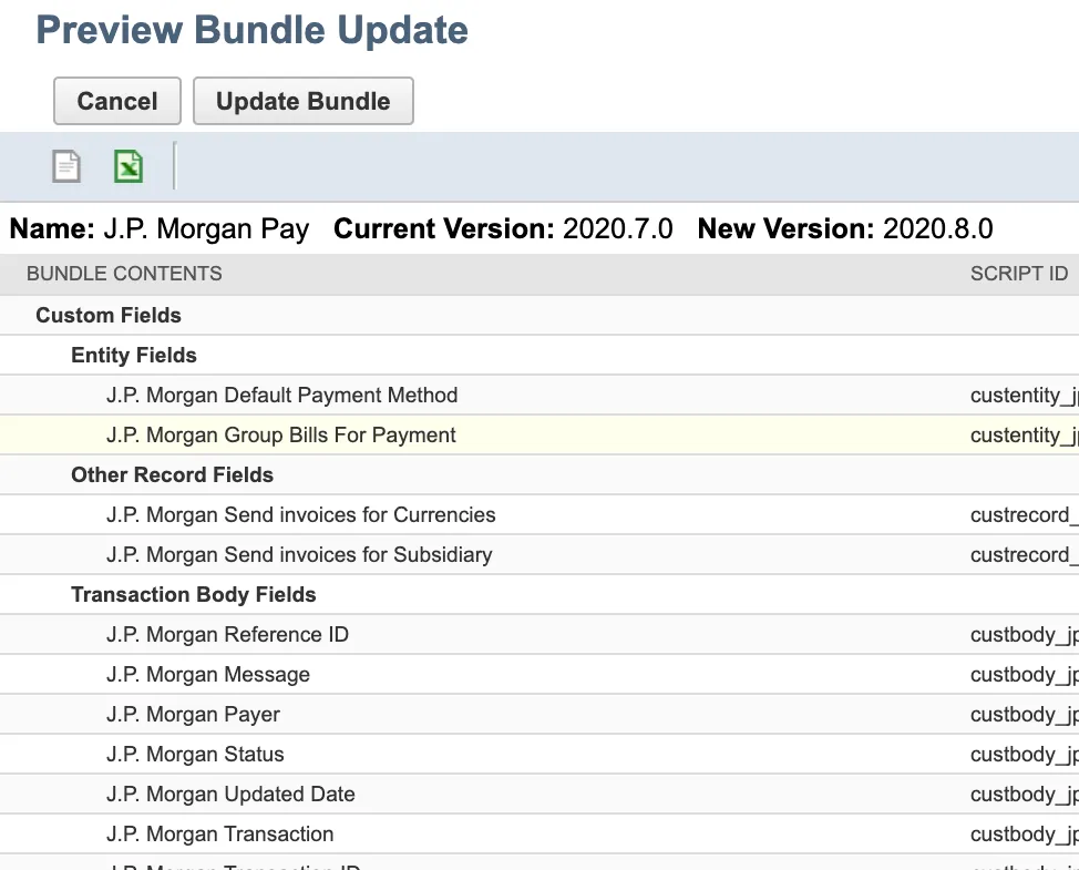Update Bundle Update Bundle