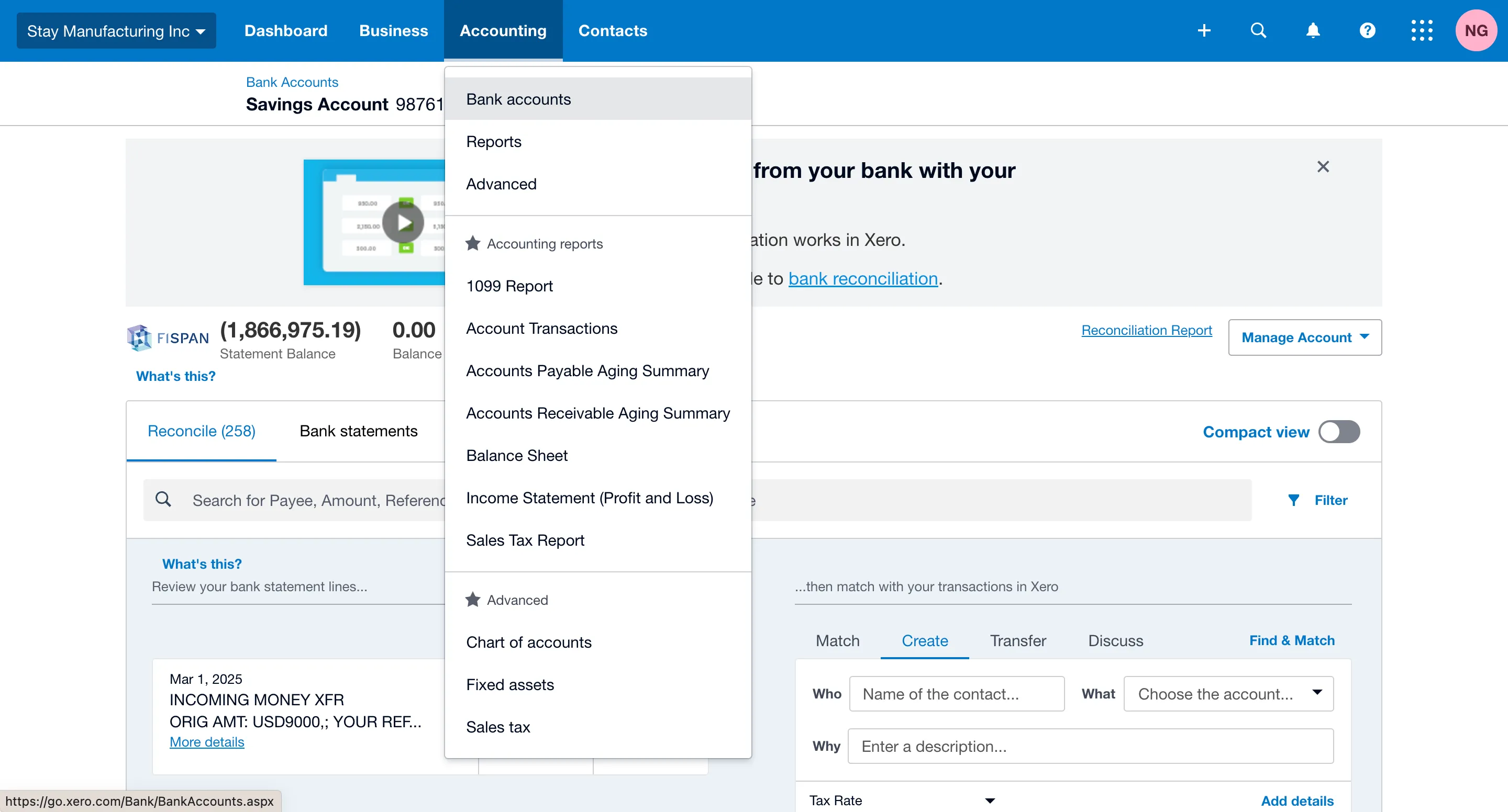 Access Bank Accounts Page
