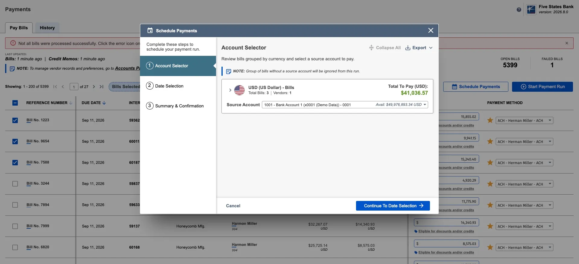 Select Source Account Select Source Account