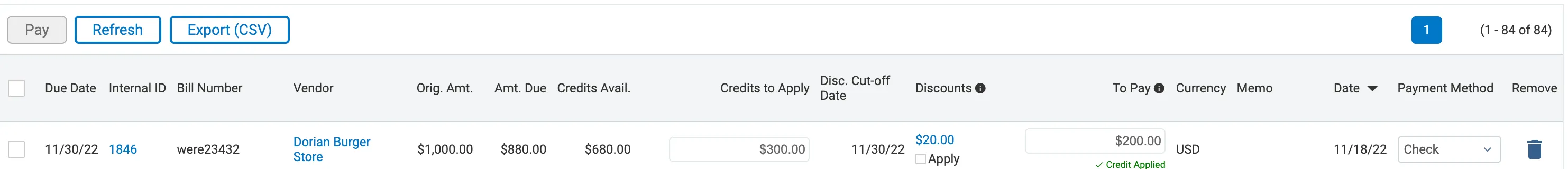Adding Credit to Apply to a partial payment Adding Credit to Apply to a partial payment
