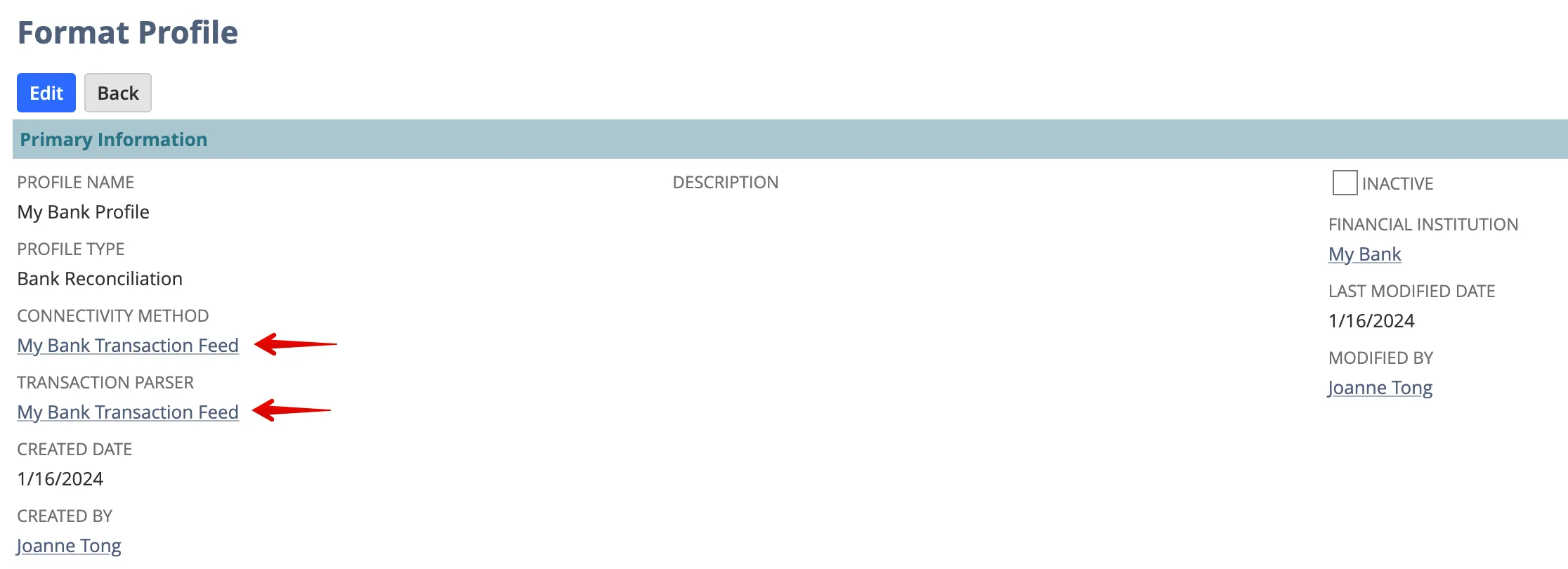 Hyperlinked Connectivity Method and Transaction parser