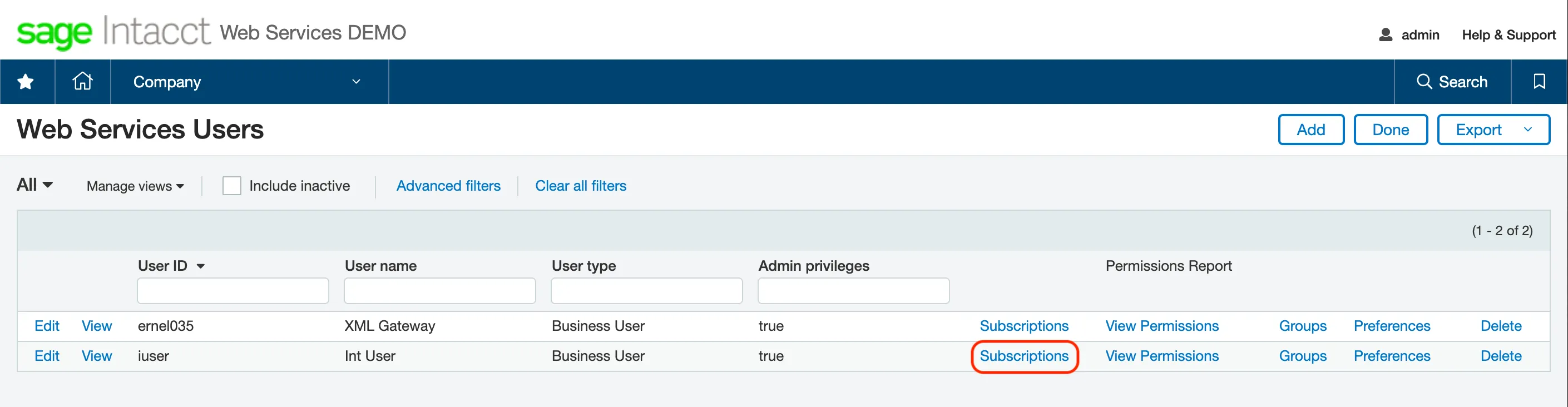 List of web services users