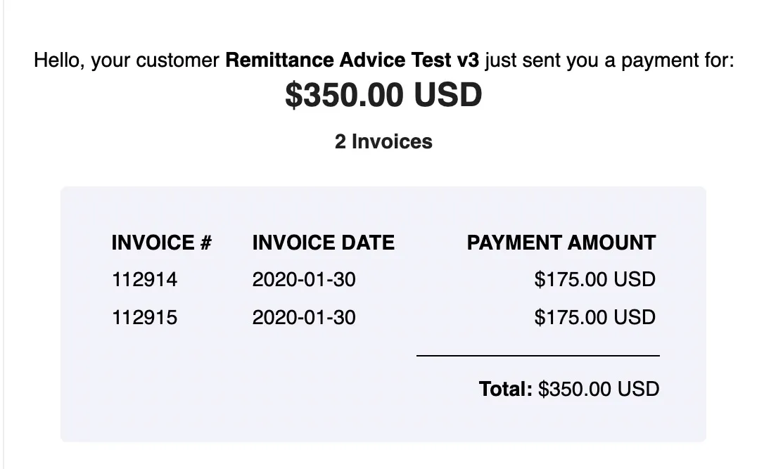 Remittance Advice Email