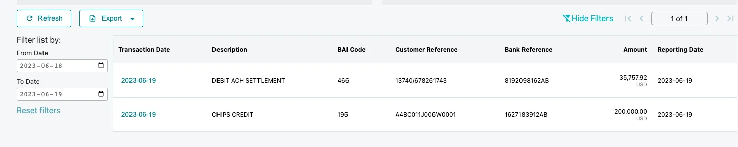 Filter and Export Data Filter and Export Data