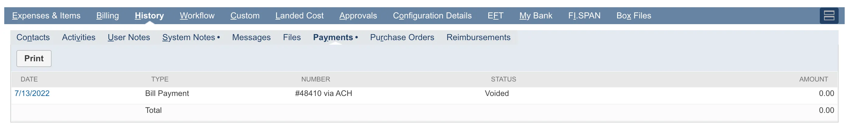 Bill Payment status appearing as "Voided" Bill Payment status appearing as "Voided"