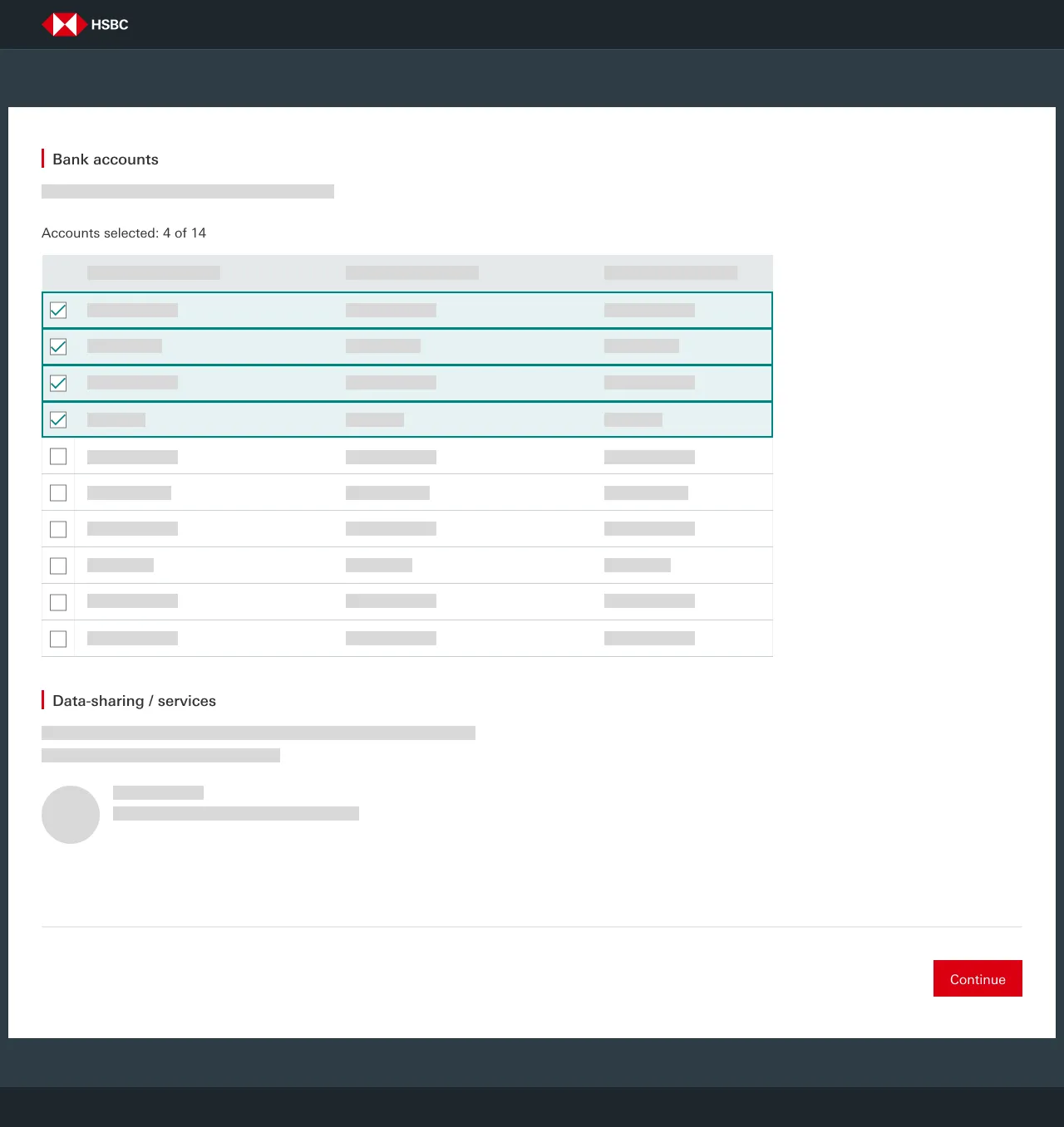 Select Bank Accounts Select Bank Accounts