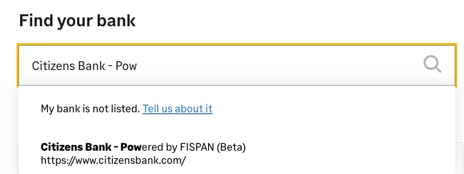 Seach for "Citizens Bank - Powered by FISPAN" Seach for "Citizens Bank - Powered by FISPAN"