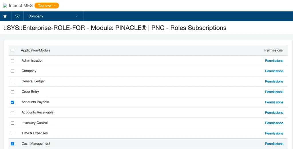 Select Permissions