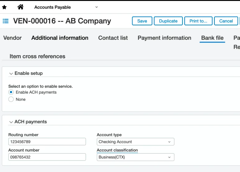 Enter ACH Payment Information Enter ACH Payment Information