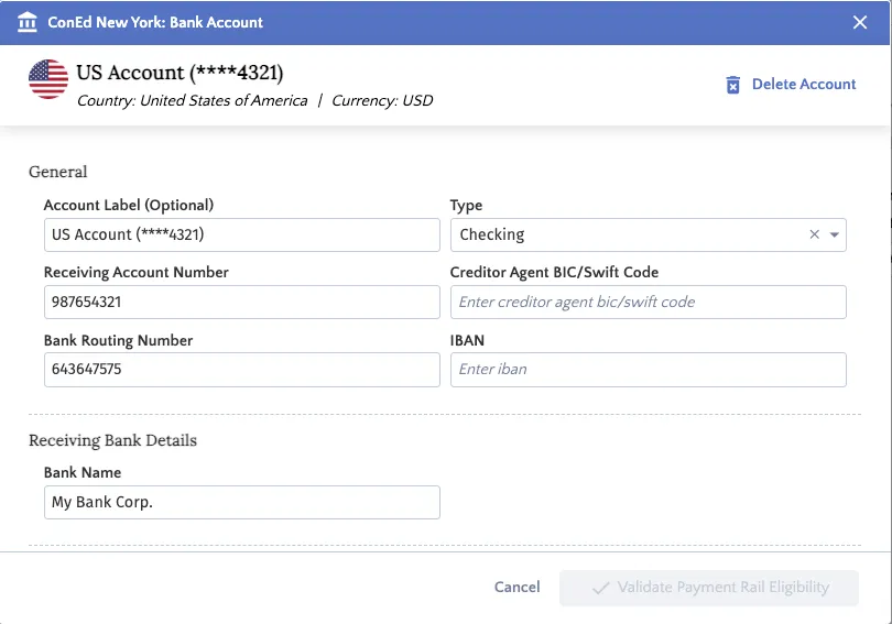 Bank Account Pop-Up Bank Account Pop-Up