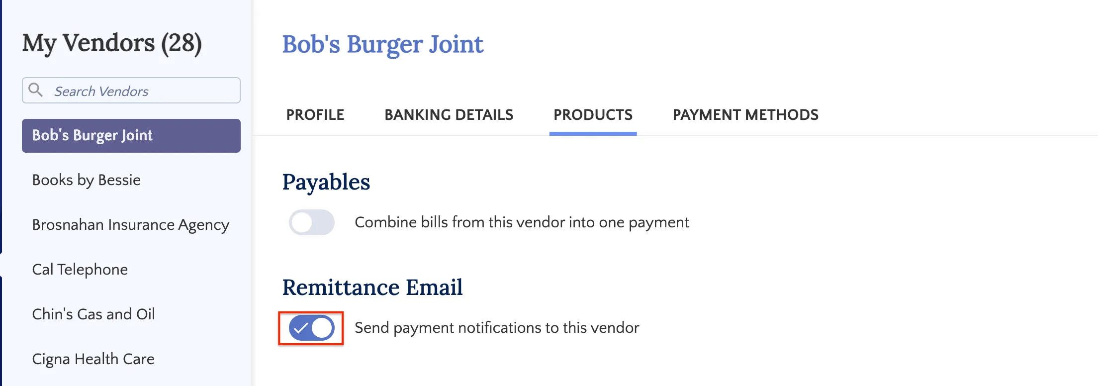 Toggle on Remittance Email Toggle on Remittance Email