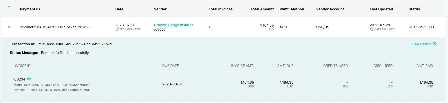 View More Payment Details View More Payment Details