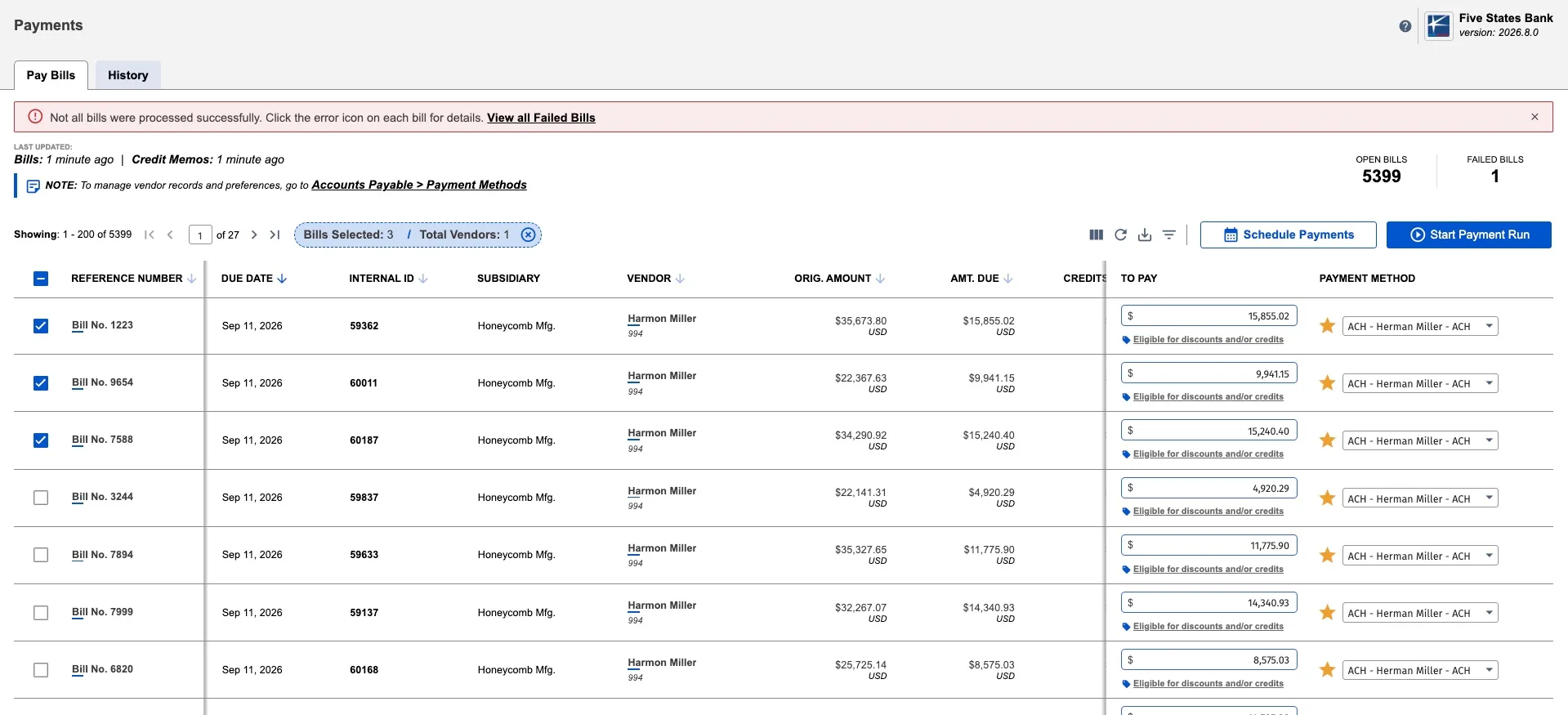 Select Your Bills & Click "Schedule Payments" Select Your Bills & Click "Schedule Payments"