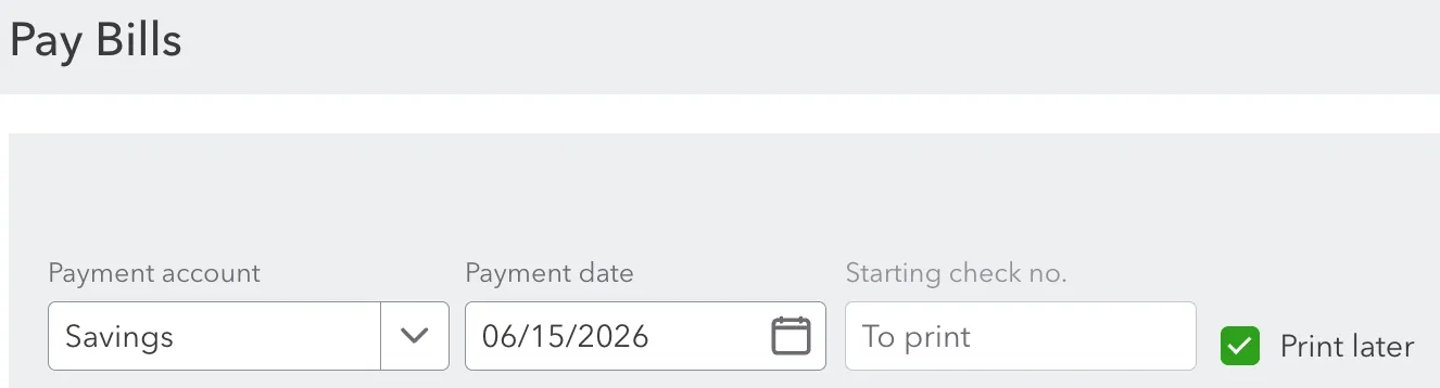 Select Print Later Select Print Later