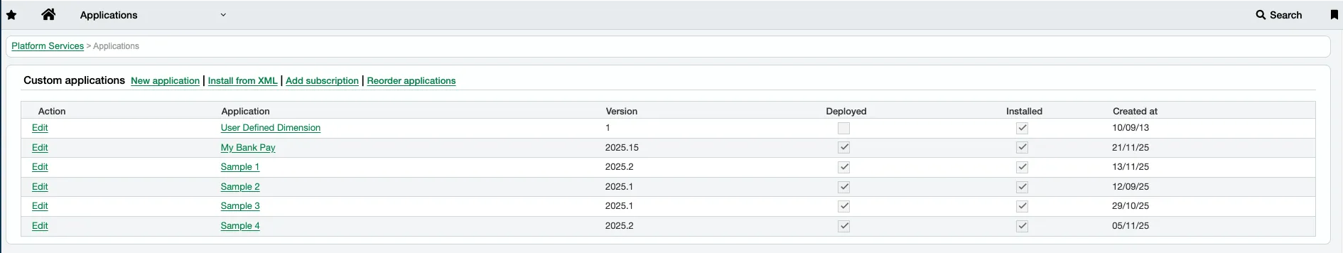Select Install from XML