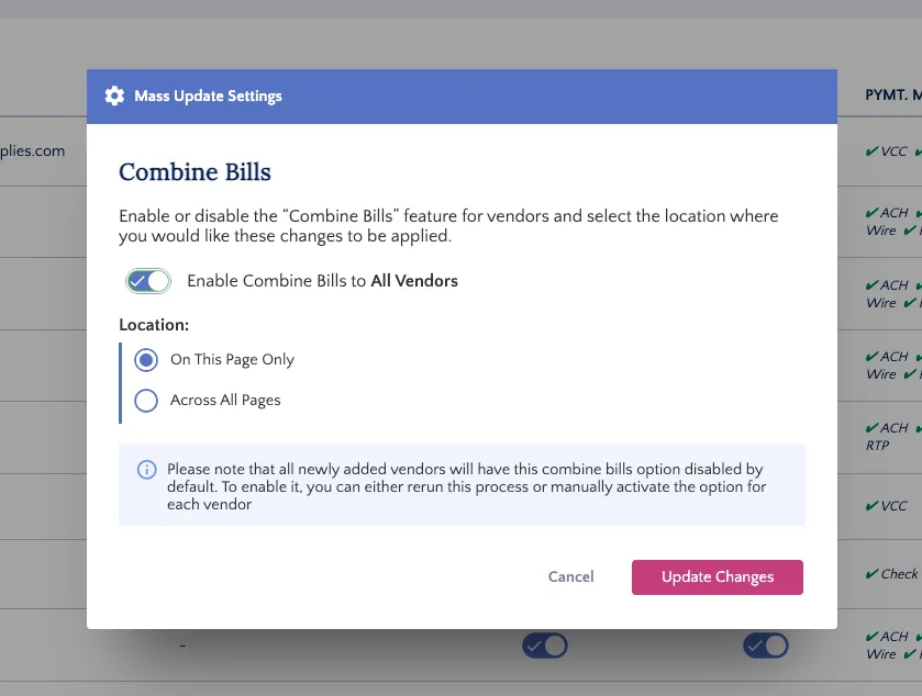 Select Update Changes Select Update Changes