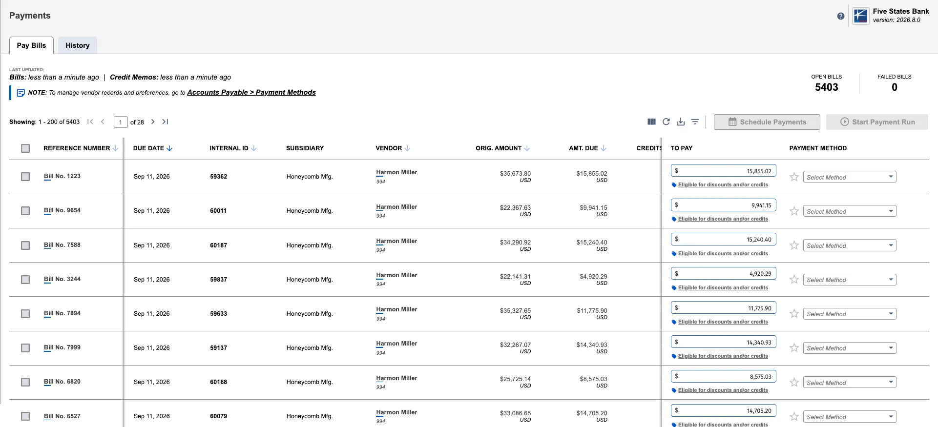 Pay Bills Page Pay Bills Page
