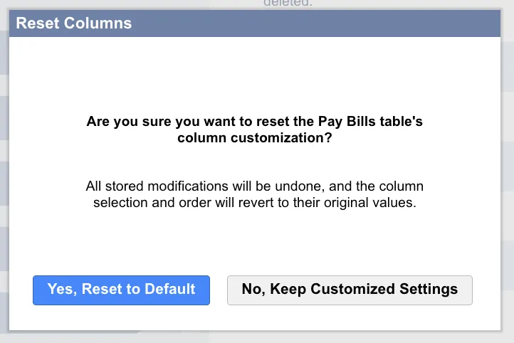 Click “Yes, Reset to Default” to confirm the reset Click “Yes, Reset to Default” to confirm the reset