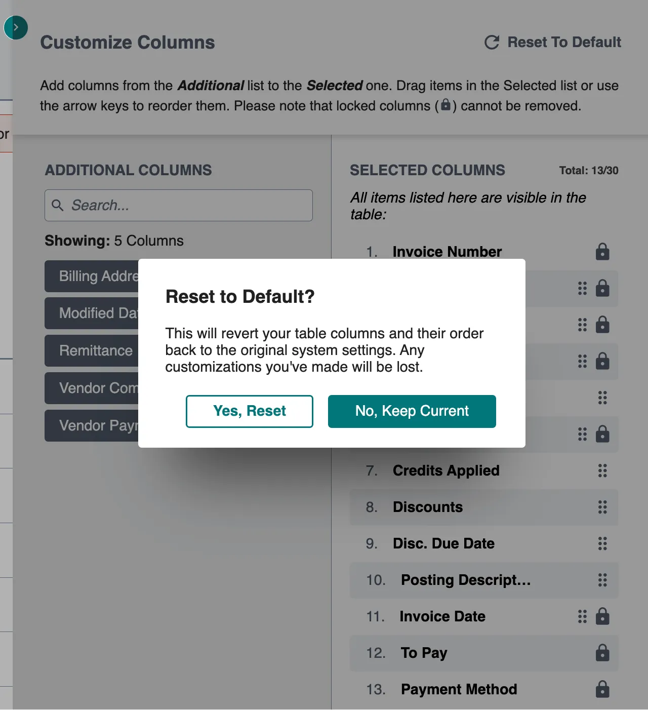 Reset to Default Reset to Default
