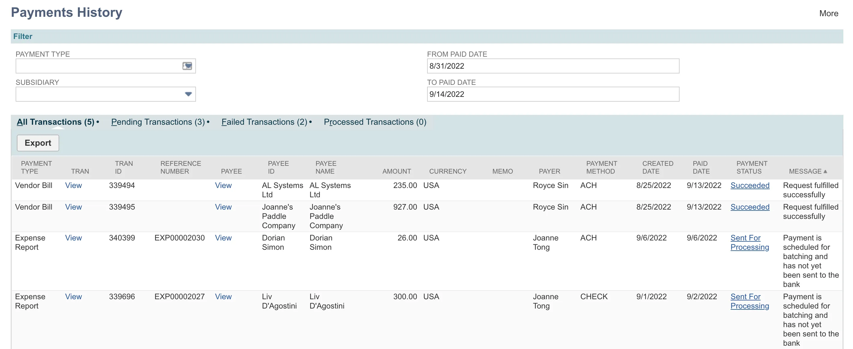 View Payment History View Payment History