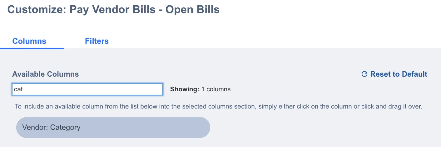 Option 1: Using the Search Bar to Find a Column Option 1: Using the Search Bar to Find a Column