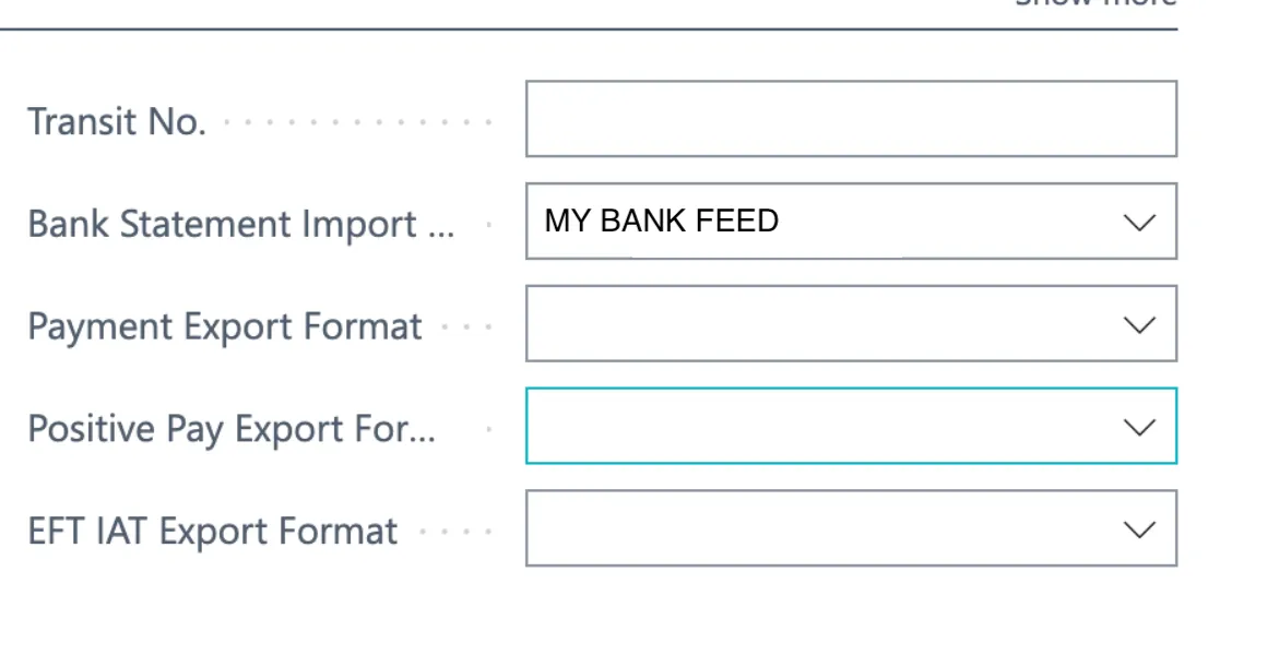 Select My Bank Feed Select My Bank Feed