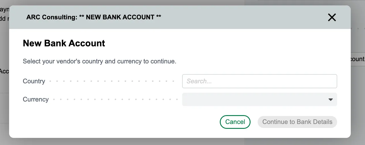 Click Continue to Bank Details Click Continue to Bank Details