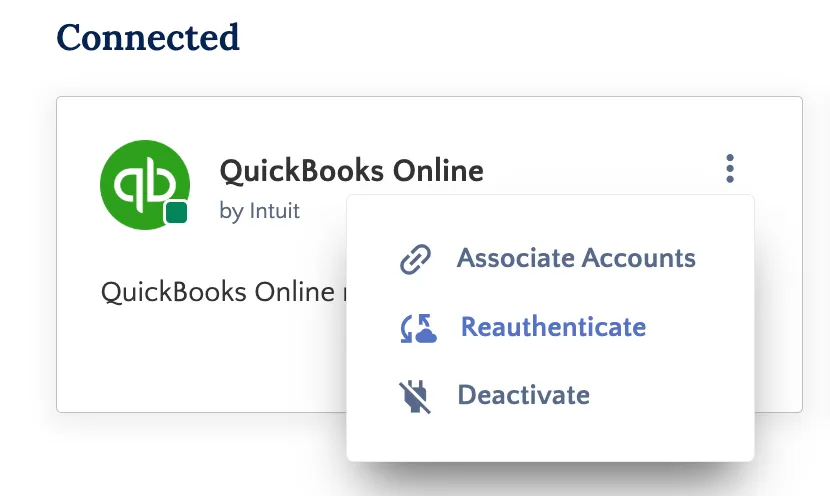 Select Reauthenticate Select Reauthenticate