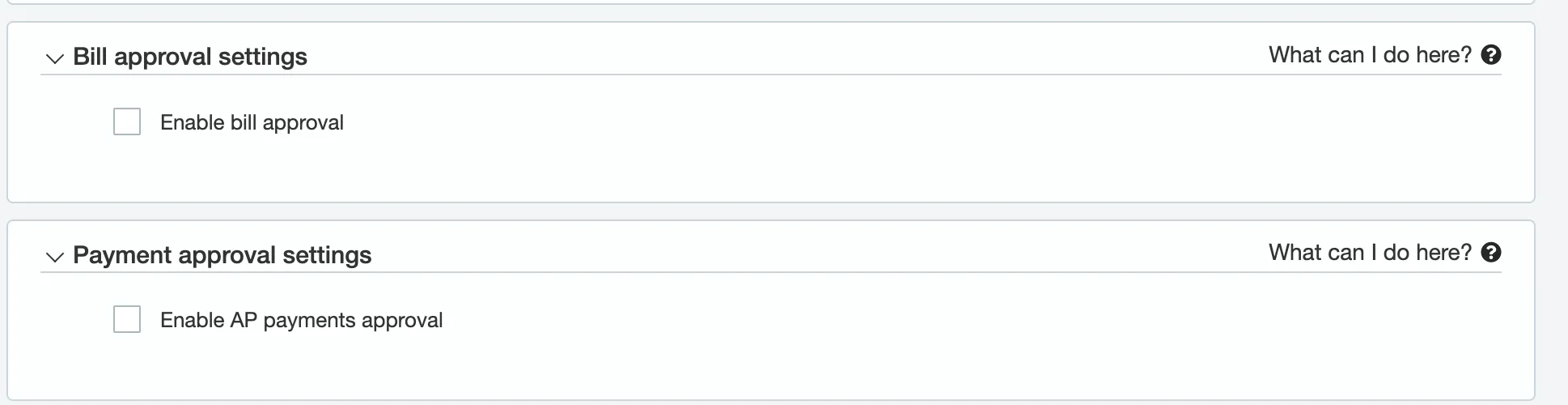 Locate Bill approval and Payment approval settings Locate Bill approval and Payment approval settings