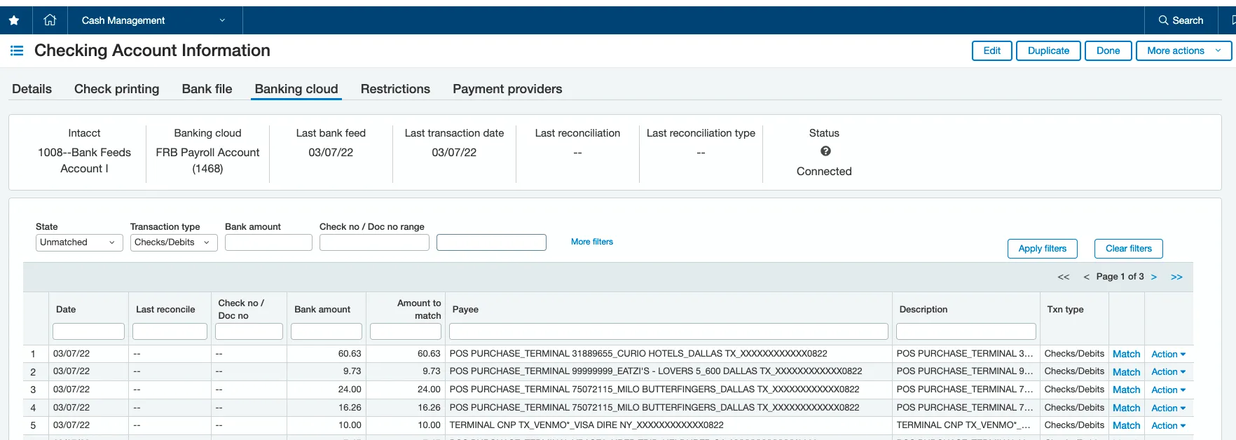 Observe Bank Transactions Observe Bank Transactions