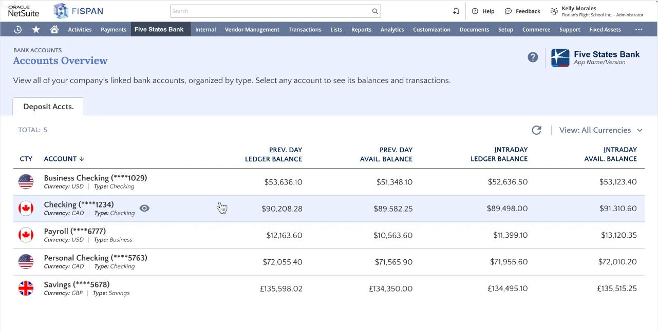 Accounts Overview Accounts Overview