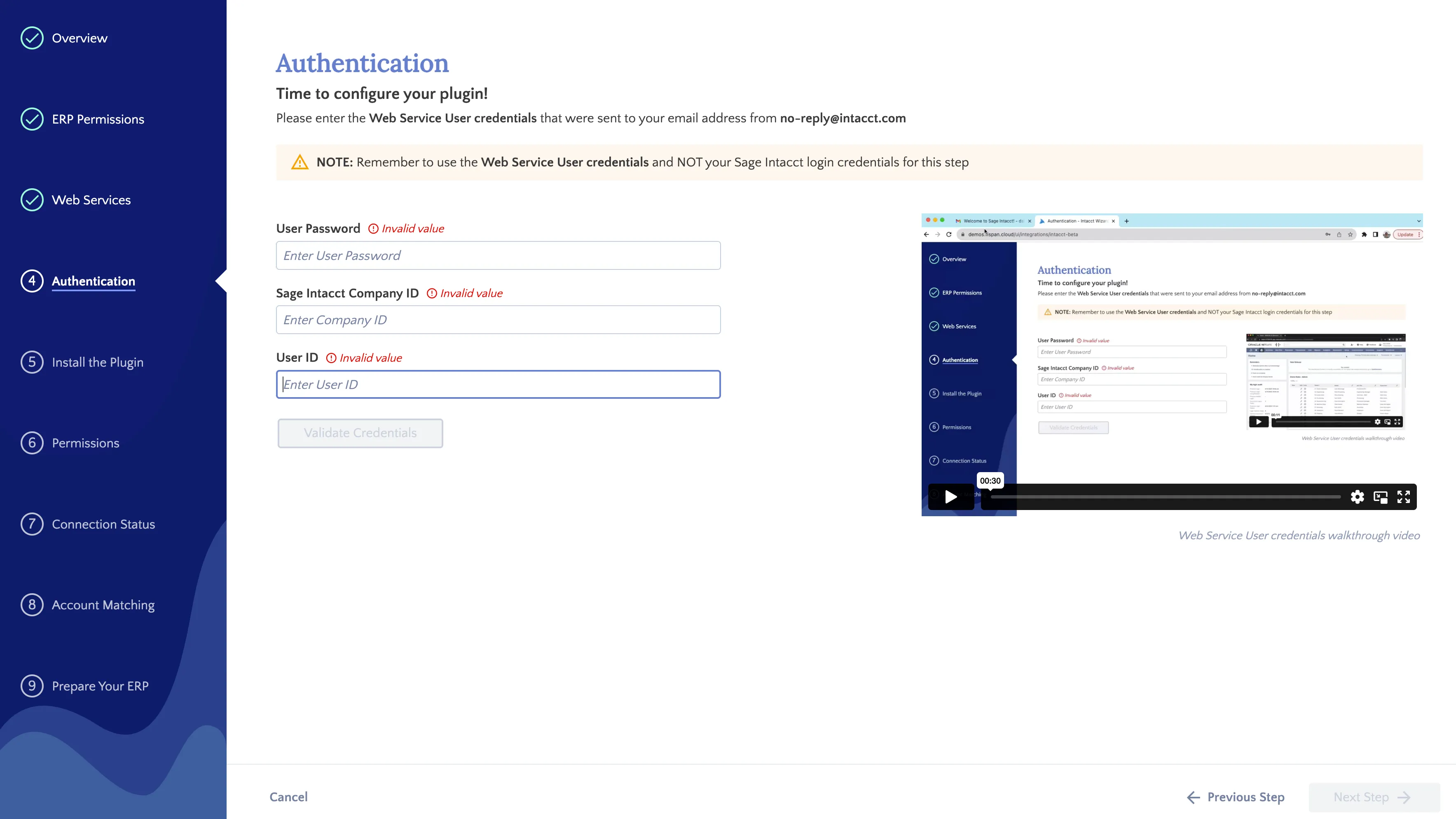 Enter Credentials Enter Credentials