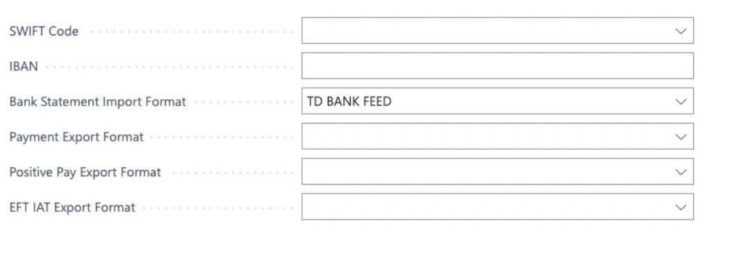 Select TD Bank Feed