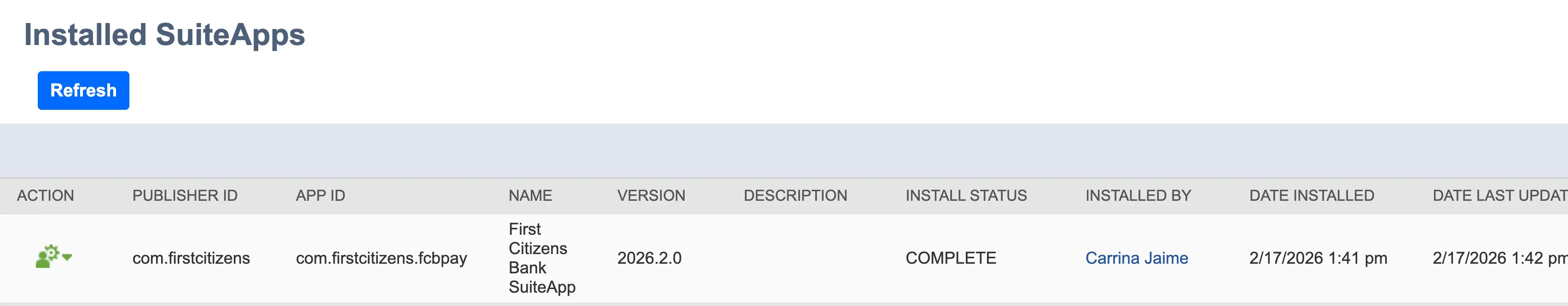 Update Installed SuiteApp