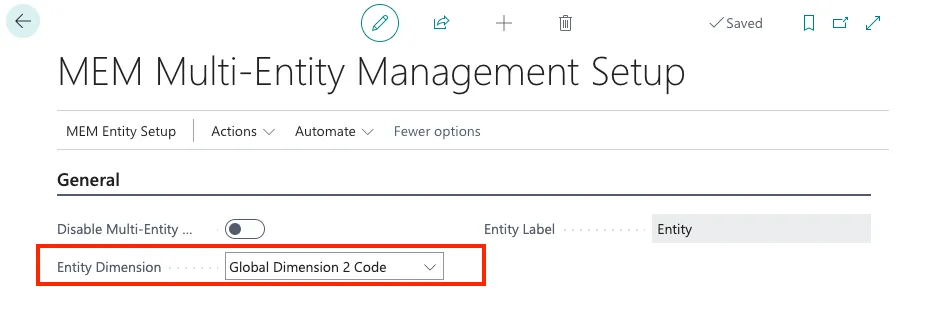 MEM Multi-Entity Managment Setup - Set Entity Dimension MEM Multi-Entity Managment Setup - Set Entity Dimension