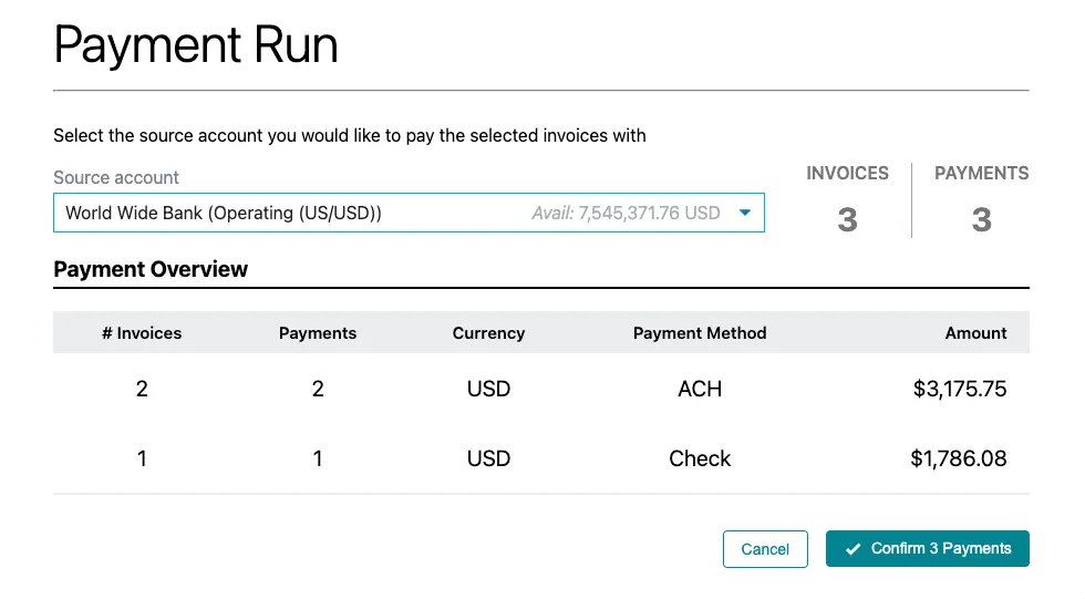 Confirm Payments Confirm Payments