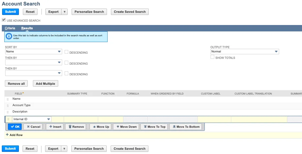 Add Internal ID Add Internal ID