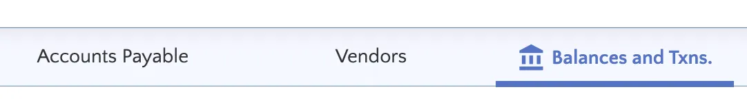Select Balances & Txns Select Balances & Txns