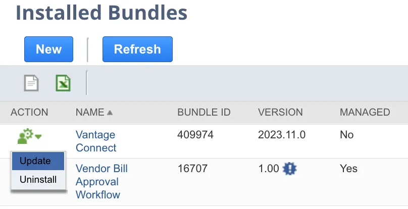 List of installed bundles List of installed bundles