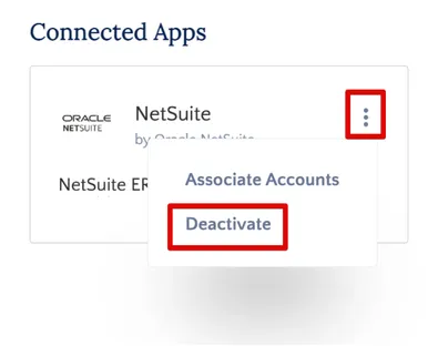 Click "Deactivate" on NetSuite Click "Deactivate" on NetSuite
