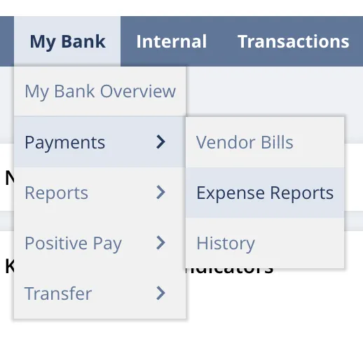 Expense Reports Page Expense Reports Page