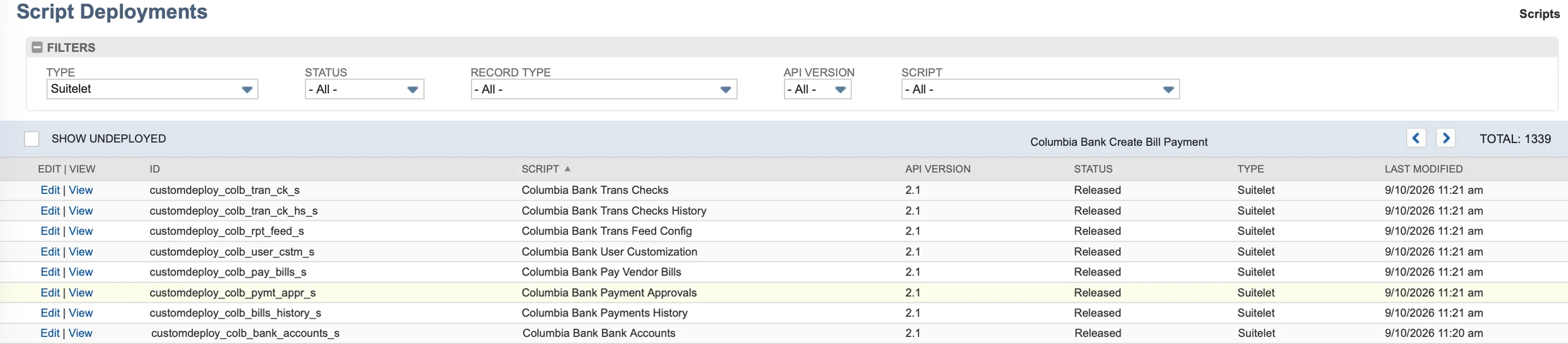 Pay Vendor Bills and User Customization Suitelets