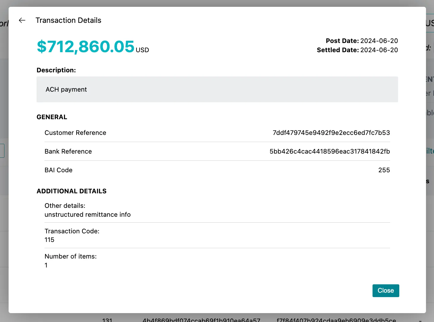 Transaction Details Transaction Details