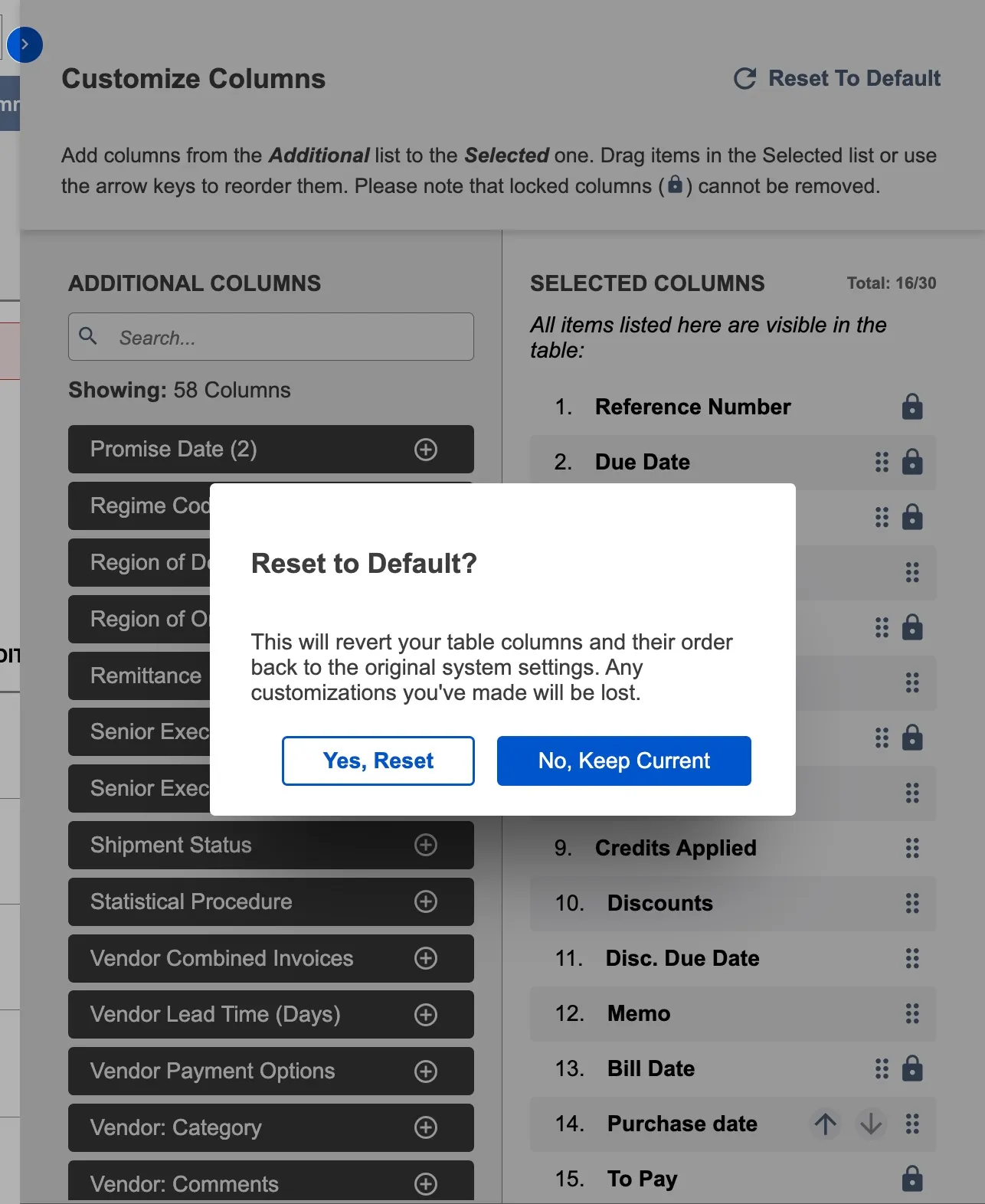 Reset to Default Reset to Default