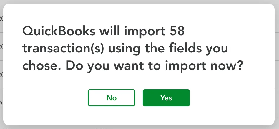 Confirm Import Confirm Import